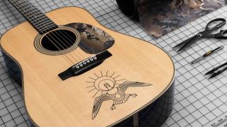 Mallard detail - Martin Sitka Gear x Thomas Rhett HD-28 acoustic guitar