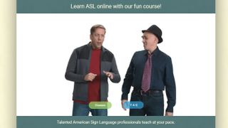 Screenshot of video player showing two men having ASL conversation