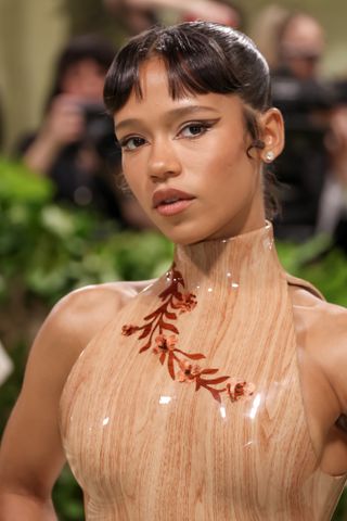 Taylor Russell attends The 2024 Met Gala Celebrating "Sleeping Beauties: Reawakening Fashion" at The Metropolitan Museum of Art on May 06, 2024 in New York City.