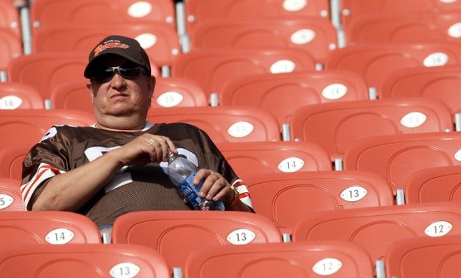 Dejected Browns fan