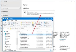 Windows 10 drag install fonts for Office