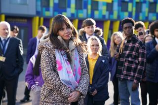 Mercedes McQueen puts up a fight to save Sally's job at Hollyoaks High. 