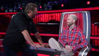 Blake Shelton and Adam Levine on The Voice Season 27 finale.