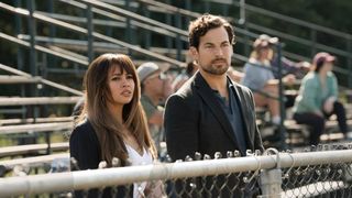 Vanessa Morgan and Giacomo Gianniotti in "Wild Cards" season 1