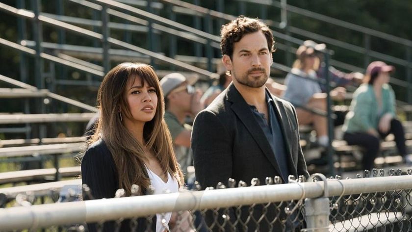 Vanessa Morgan and Giacomo Gianniotti in &quot;Wild Cards&quot; season 1