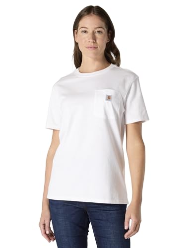 Carhartt Women's Iconic Wk87 Pocket T-Shirt, White, Medium