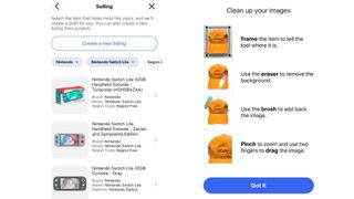 Screenshots of how to sell using eBay