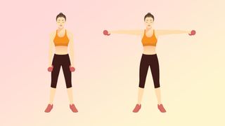 an illustration of a woman doing a lateral raise