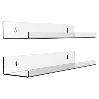 Clear acrylic shelves