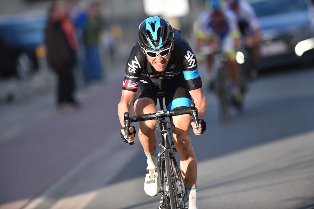 Thomas powered away from Sagan and then Stybar.