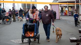 Gemma, Mark and Ian completing the final walk