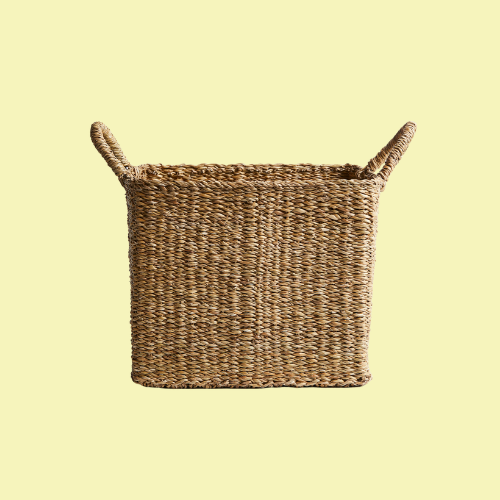 Large Braided Storage Basket - Beige