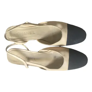 Chanel, Slingback Leather Ballet Flats