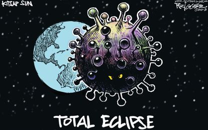 Editorial Cartoon U.S. total eclipse coronavirus pandemic