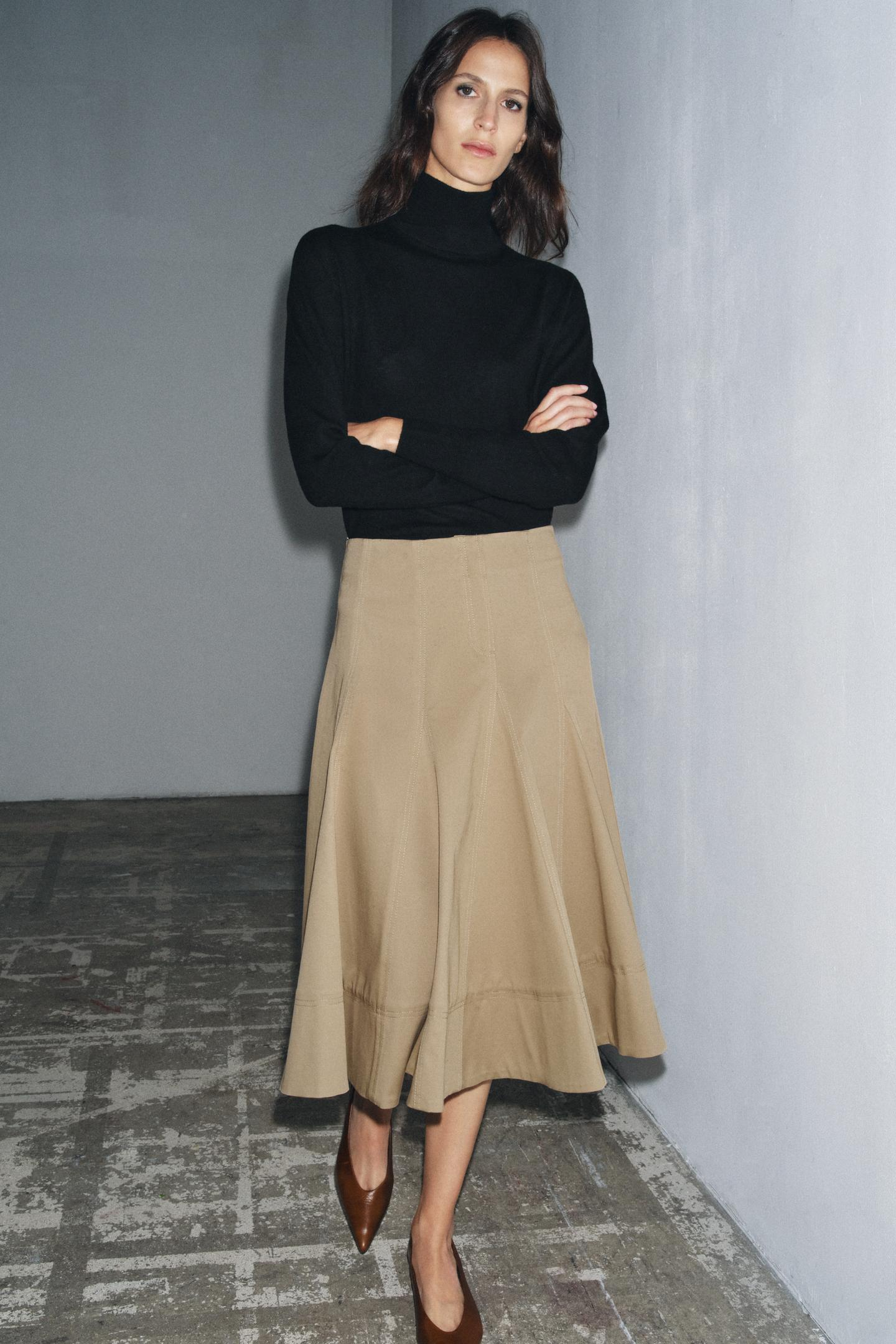 Zara Trench Midi Skirt