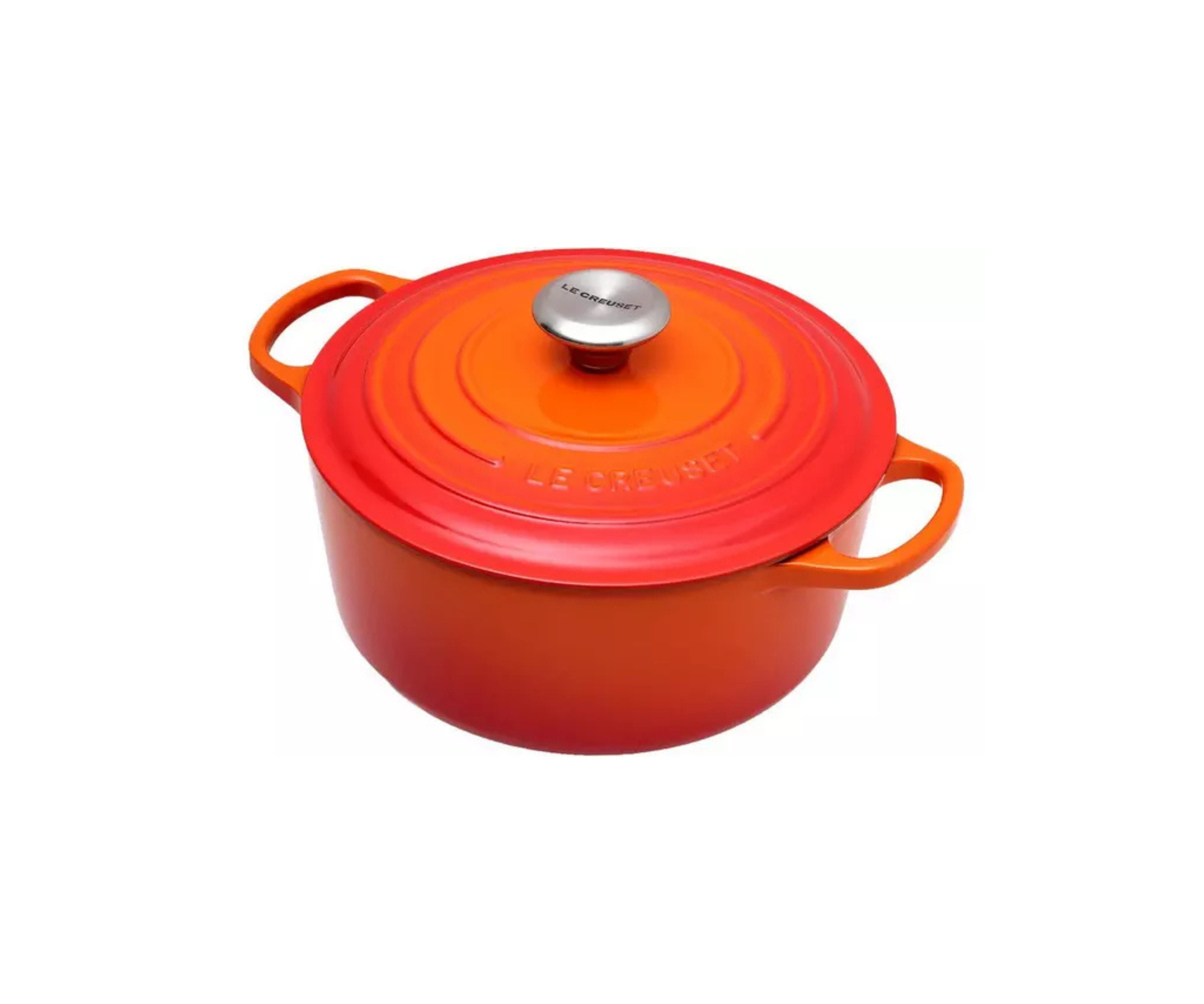Le Creuset, the best cast iron Dutch oven, in flamme doree 