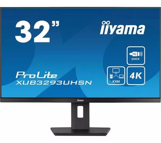 An Iiyama Prolite XUB3293UHSN-B5 monitor on a white background