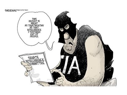 Political cartoon Senate CIA report