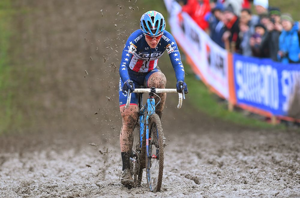 Katie Compton (Trek) was at home in the mud of Nommay