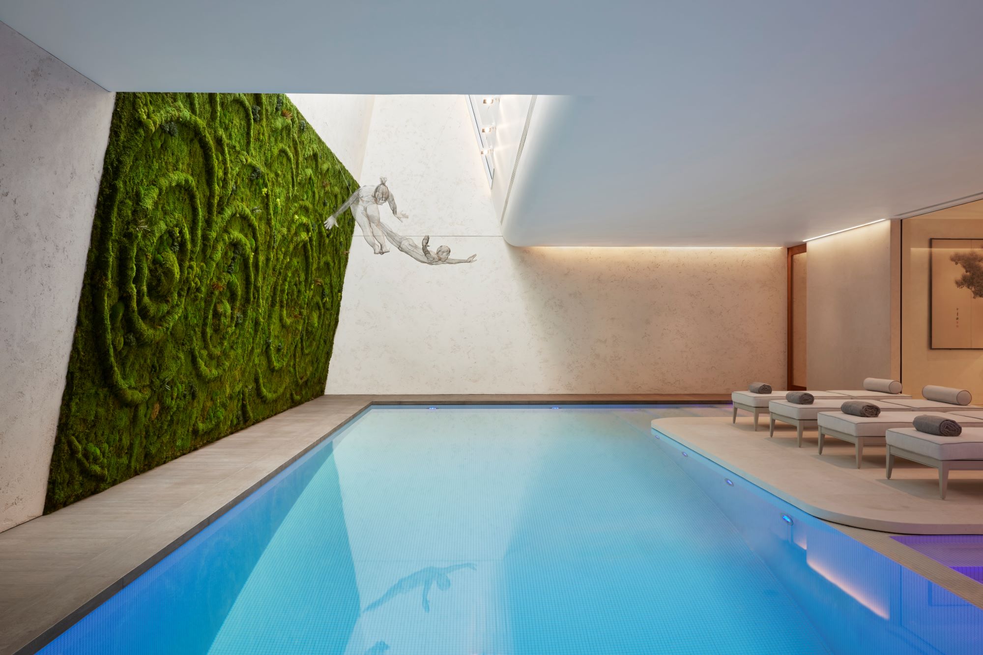 A CGI view of the swimming pool in the proposed property