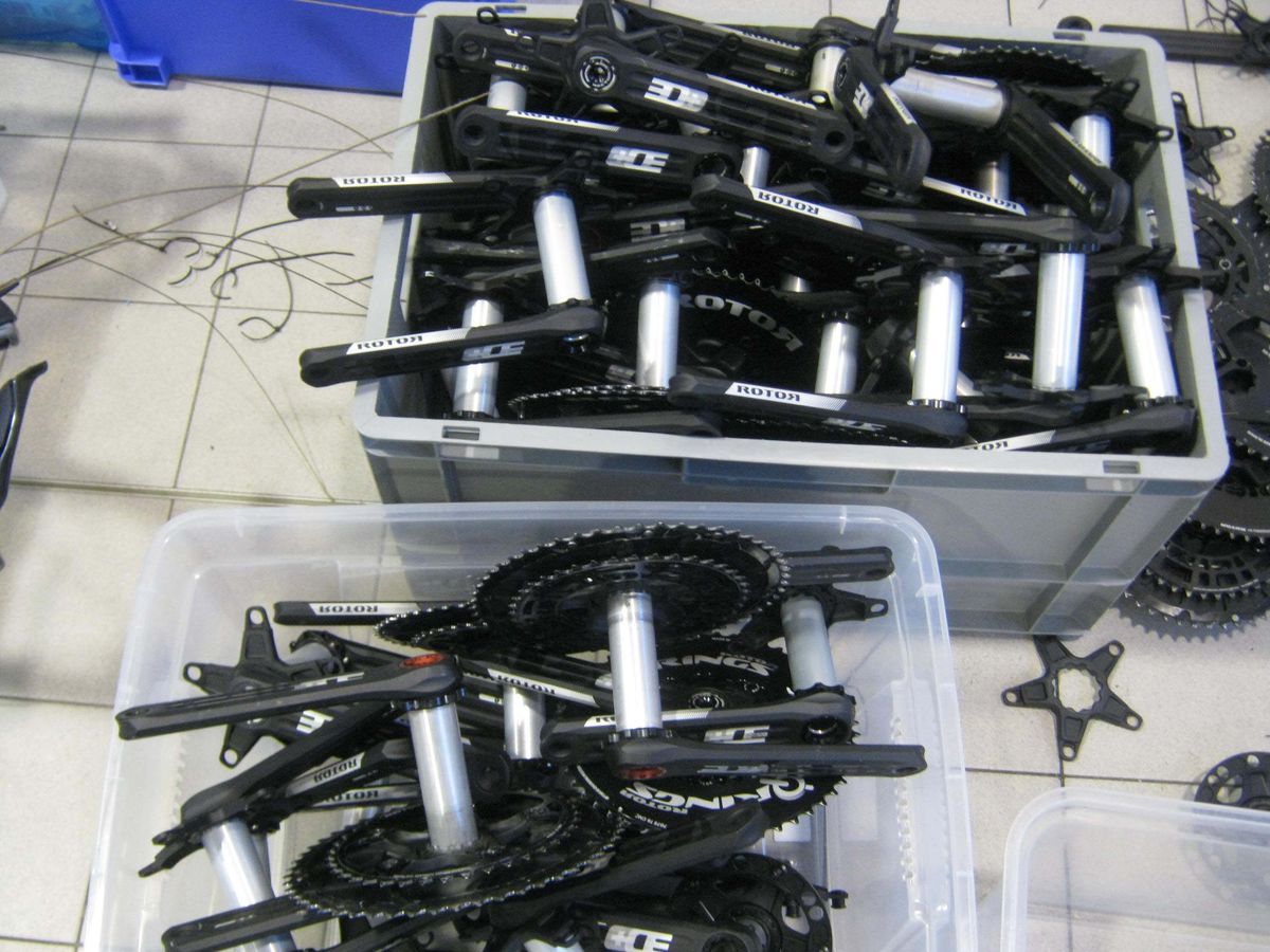 Boxes of Rotor cranks and chainsets will be cleaned and serviced