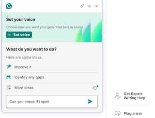 A screenshot of Grammarly's AI Writing Assistant