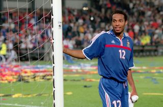 Thierry Henry celebrates after France's win over Italy in the final of Euro 2000.
