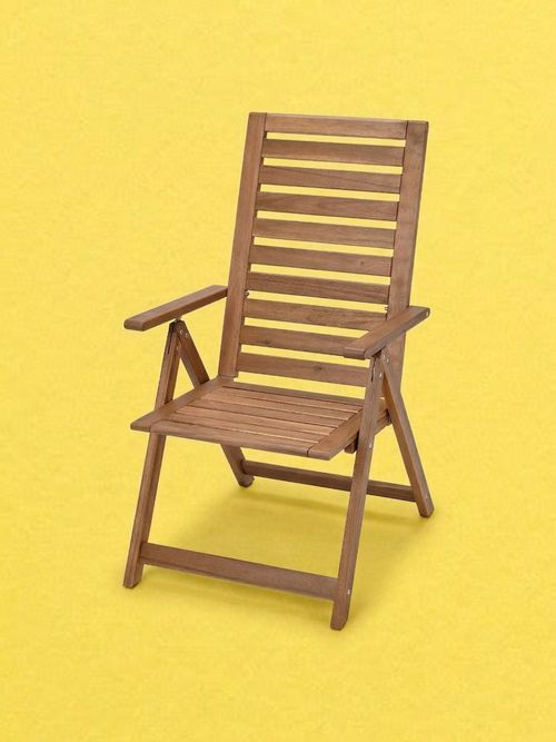 N&Auml;mmar&Ouml; Reclining Chair, Outdoor - Foldable Light Brown Stained