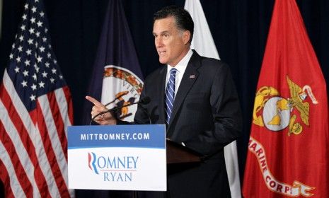 Mitt Romney speaks during a Veterans for Romney event in Springfield, Virginia, on Sept. 27: One of the candidate&amp;#039;s economic advisers expressed some doubt this week that Romney could make goo