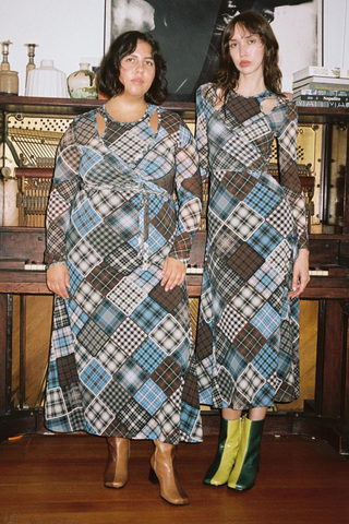 Ganni Printed Mesh Wrap Maxi Dress