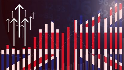 British stocks bar chart graph 