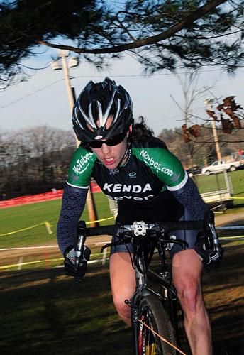 Mary McConneloug was quite at home in the new singletrack today.