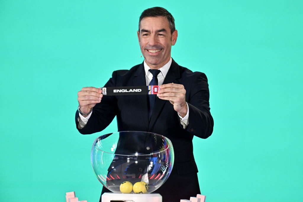 World Cup 2026 UEFA qualifying groups IN FULL: Robert Pires draws England during the FIFA World Cup 2026: European Qualifier Draw at the Home of FIFA on December 13, 2024 in Zurich, Switzerland.