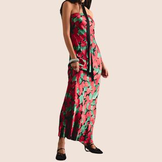 flat lay image of floral dress