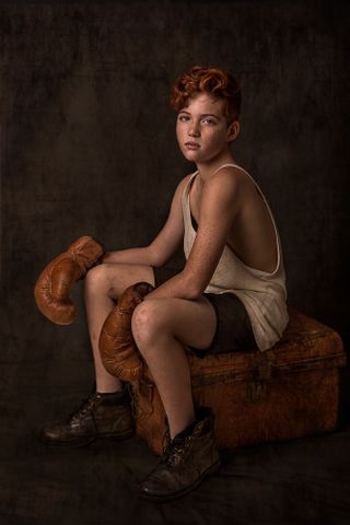 Portrait of young boxer