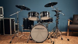 Millenium MPS-750X Pro Mesh electronic drum set with real drum shells