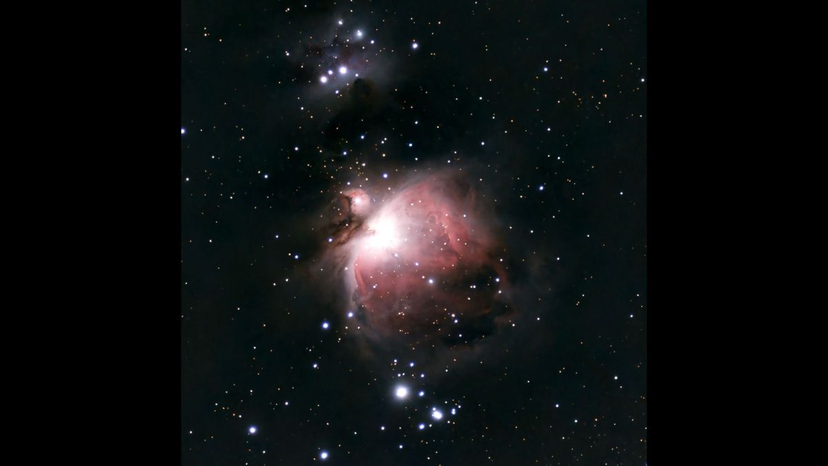 The Orion Nebula (M42), as imaged by the ZWO Seestar S30 Pro in alt-azimuth mode.