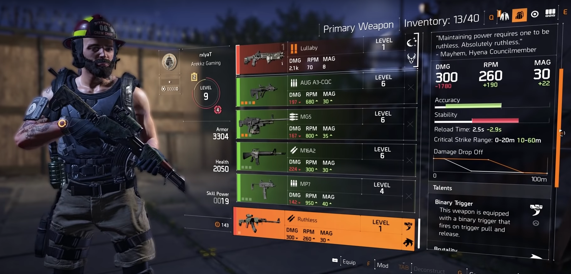 The Division 2 Ruthless Exotic Assault Rifle