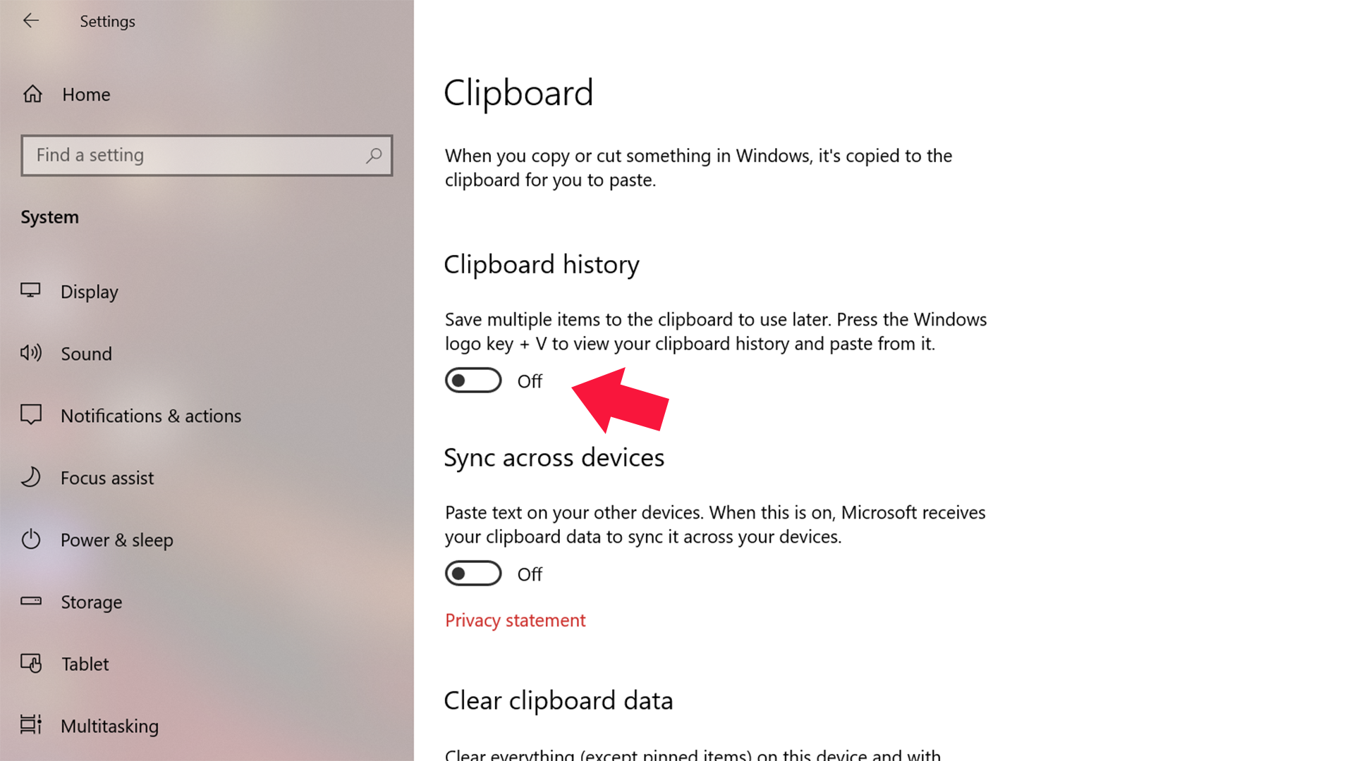 Windows 10 settings