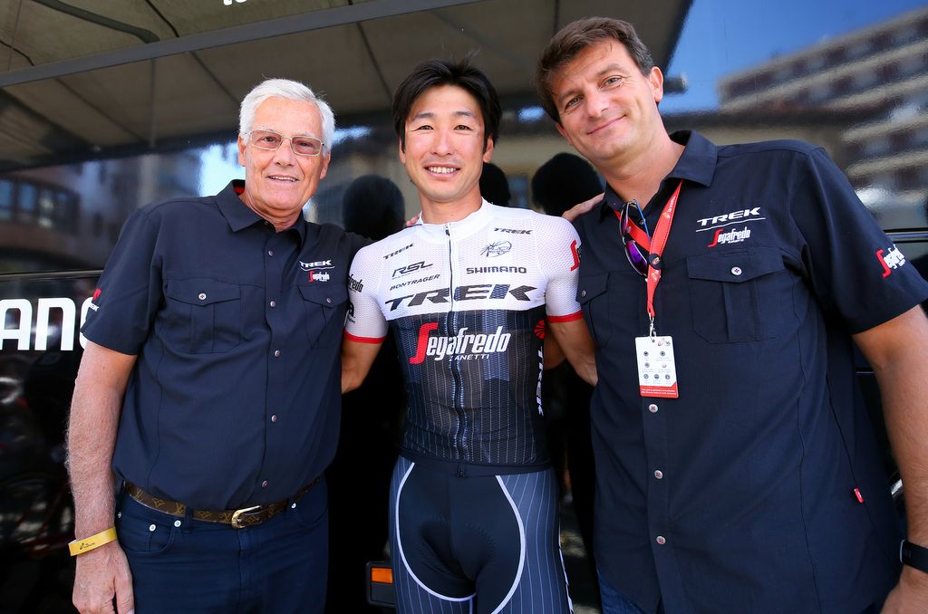 Segafredo CEO Massimo Zanetti, Fuyumi Beppu and Trek-Segafredo general manager