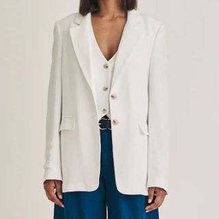 White Single Breasted Blazer