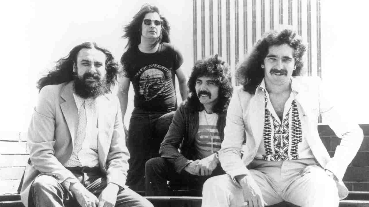 Black Sabbath posing for a photograph in the late 1970s