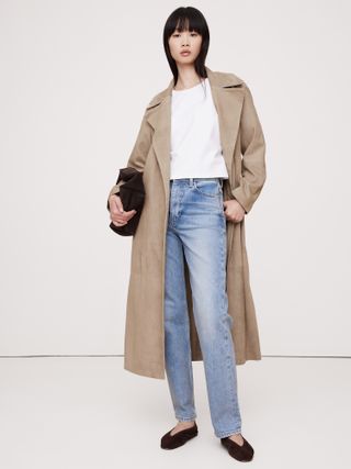 Suede Trench Coat