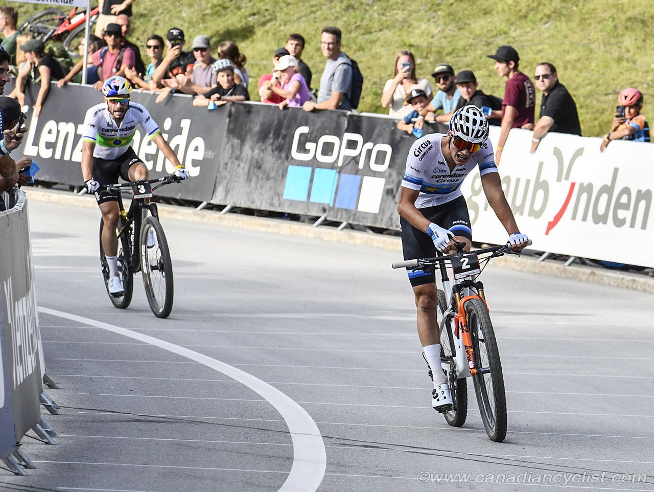 Mathieu van der Poel (Corendon-Circus) defeats Henrique Avancini Henrique Avancini (Cannondale Factory Racing) at the finish MXCCLENZWC_DSC1975 Mathieu van der Poel (Corendon-Circus) exhausted at the finish