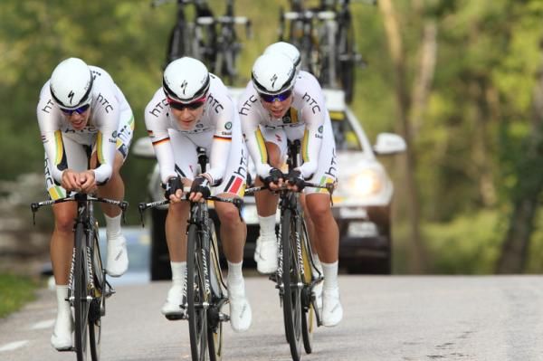 HTC-HighRoad on the way to their first World Cup team time trial victory