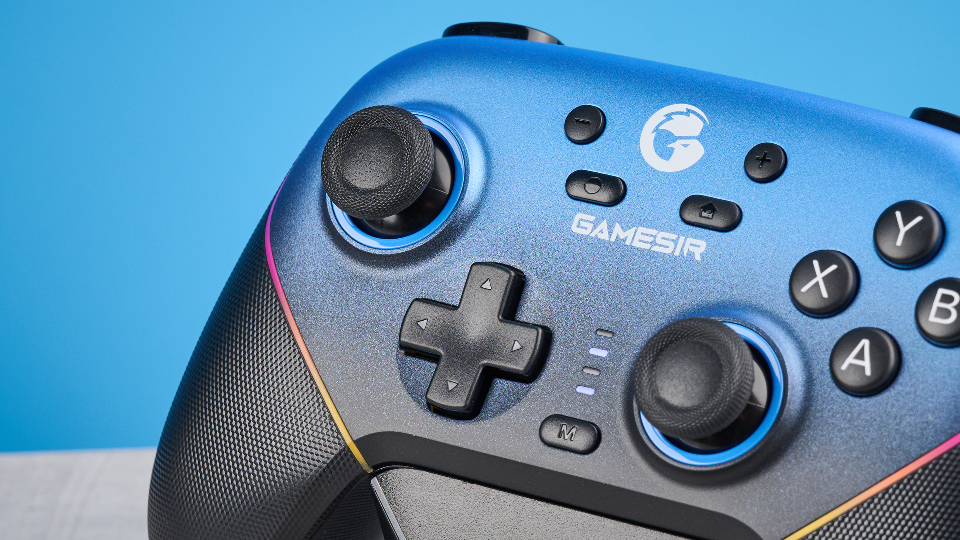 A gradient blue GameSir Super Nova wireless gaming controller