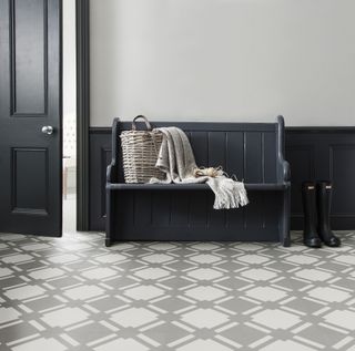bootroom with contemporary patterned tiles by harvey maria