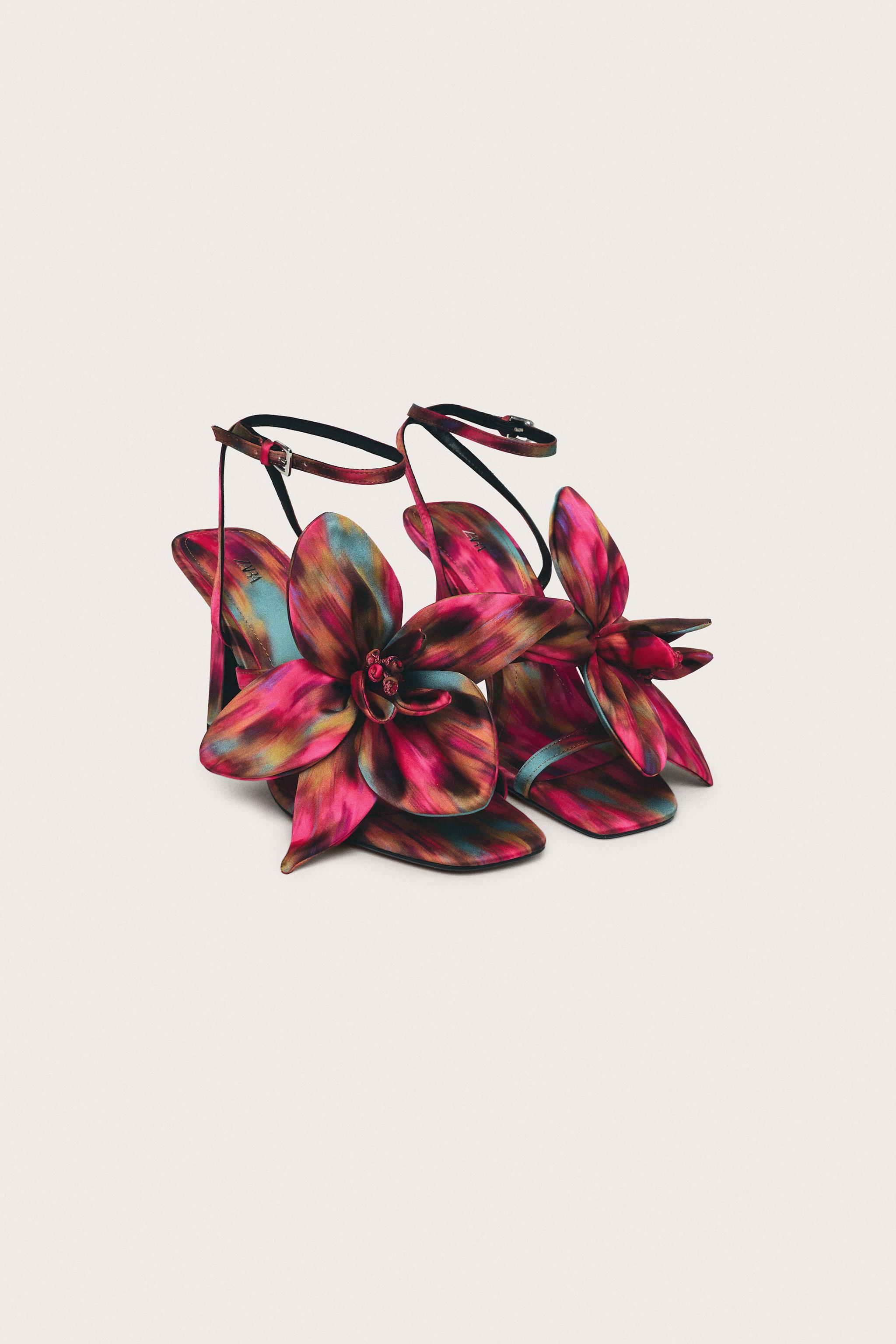 Limited Edition Floral Heel Sandals - Fuchsia - 3