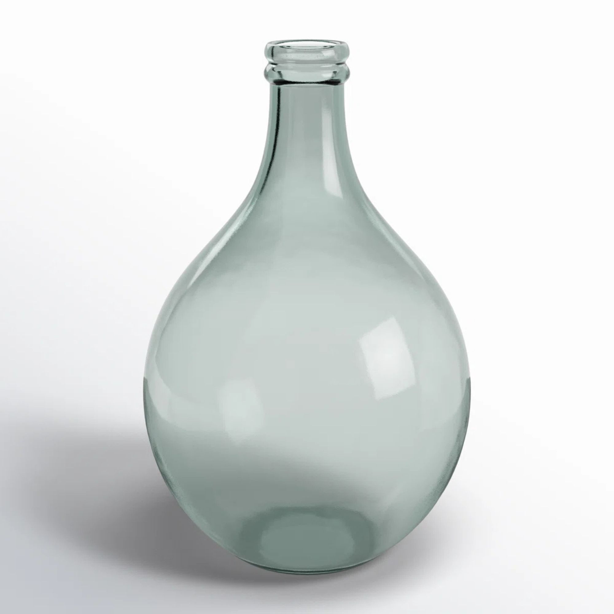 Green glass vase