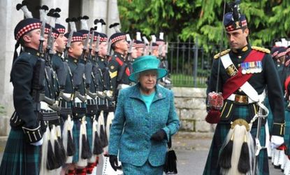 Queen Elizabeth arrives at Balmoral castle, Scotland in 2011.